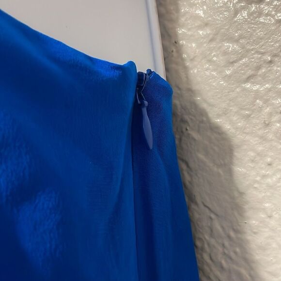 Yumi Kim Minya Royal Blue Silk One Shoulder Mini Dress Size Medium NWT - Picture 7 of 12